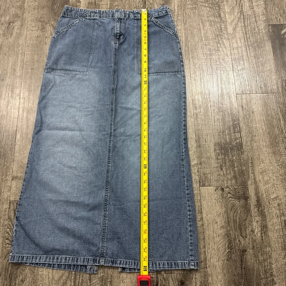 Vintage Y2K Old Navy Maxi Skirt Denim Jean Long Back Slit